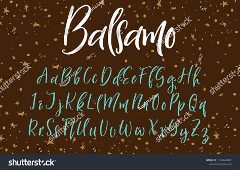 Handwritten Calligraphy Font Vector Alphabet Hand Image Vectorielle