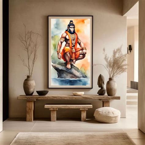 Lord Hanuman Wall Art Print Png Jpeg Resizable Ppt Etsy