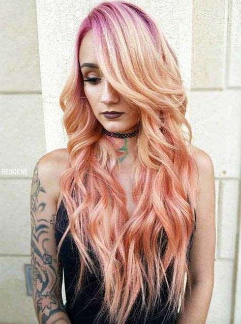 67 Pretty Peach Hair Color Ideas How To Dye Your Hair Peach Peach Hair Blonde Hair Shades