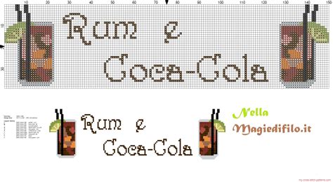 Asciugapiatti Rum E Coca Cola Cocktail Schemi Punto Croce Gratis