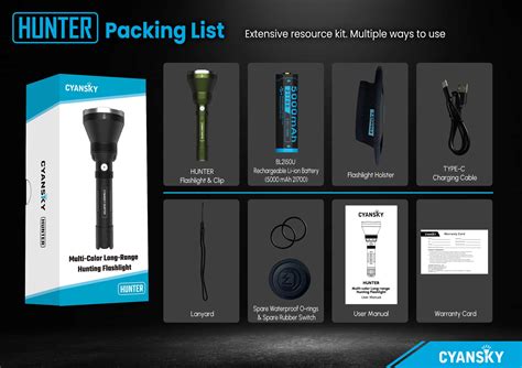 cyansky multi color flashlight white red green light  meter