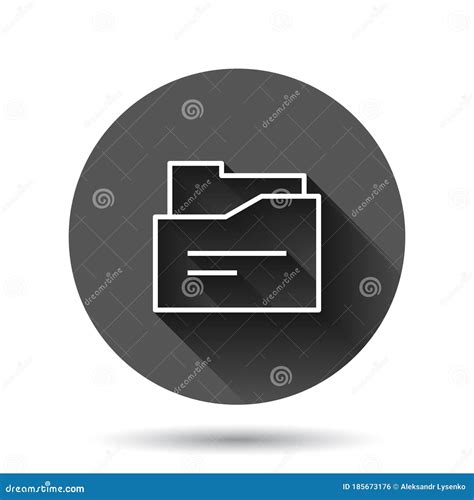 File Folder Icon In Flat Style Documents Archive Vector Illustration