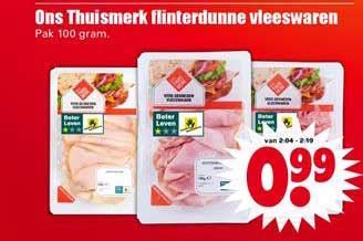 Ons Thuismerk Flinterdunne Vleeswaren Aanbieding Bij Dirk 1Folders Nl