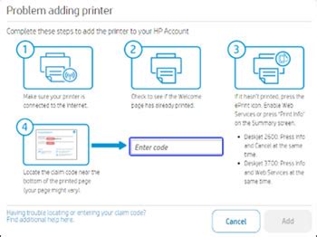 Using The Hp Printer Claim Code Hp Support