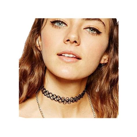 Datework Fashion Tattoo Choker Stretch Necklace Black Retro Henna