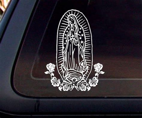 Virgen Mar A Blanco X Calcoman A De Coche Pegatina Etsy Espa A