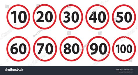 Speed Limit Radar Warning Traffic Signs Stock Vector (Royalty Free ...