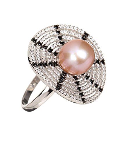 Pearl Silver Bague Motif Argent Oxyde De Zirconium Perle