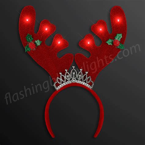 Light Up Christmas Queen Antlers Headband Flashingblinkylights