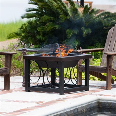 Cocktail Inch Wood Burning Fire Pit Table By Fire Sense Hammered