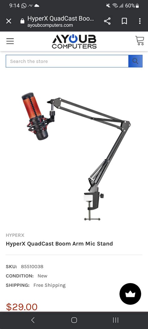 hyperx quadcast boom arm compatibility rhyperx