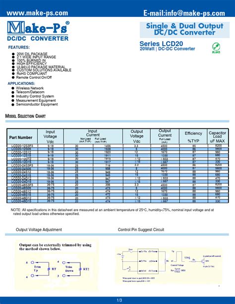 LCD20 12D12 Converter Datasheet Distributor Stock And Price