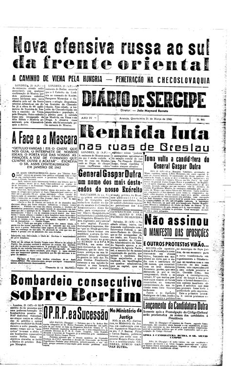 Jornais De Sergipe Di Rio De Sergipe