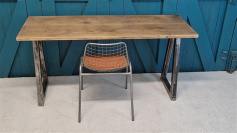 rustic oak desk workstation, industrial style – Benmore Studio