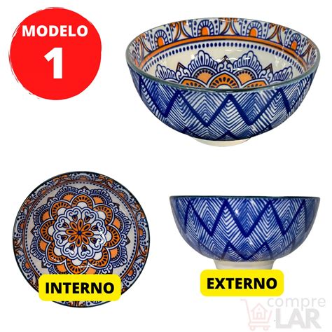 Tigela Bowl Cambuca Porcelana Estampado Sopas Caldos Sobremesa Cereais