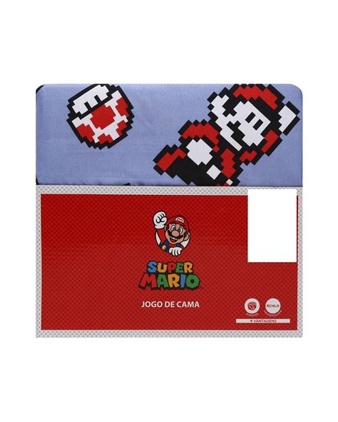 Riachuelo Jogo De Cama Solteiro Nintendo Mario Bros Azul