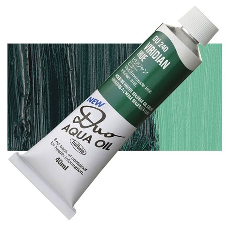 Holbein Duo Aqua Water Soluble Oils Viridian Hue Ml Tube Blick