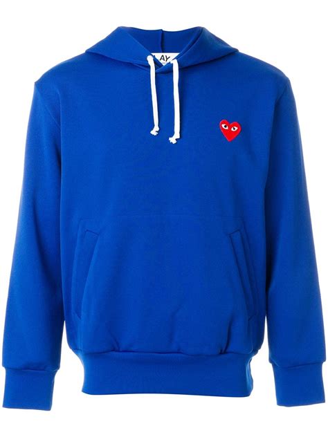 Comme Des Garçons Play Heart Patch Drawstring Hoodie Farfetch