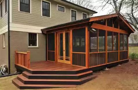 Cedar Screened In Porch With Exterior Cedar Patio And Steps Wohnung