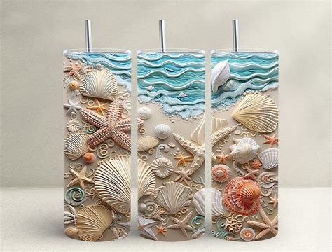 Seashells Oz Skinny Tumbler Wraps Graphic By Frangipani Store