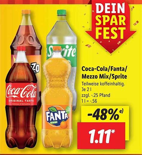 Coca Cola Fanta Mezzo Mix Oder Sprite Angebot Bei Lidl Prospekte De