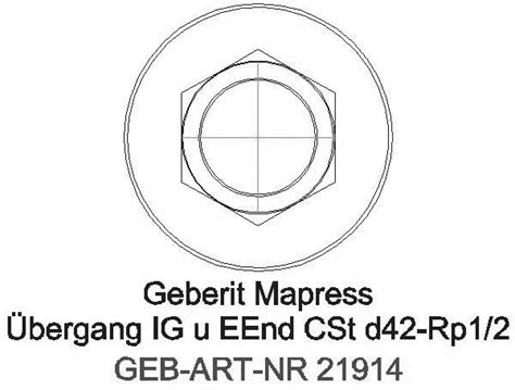 Cad Detail Ge Mapress C Stahl Bergang Mit Ig Und Einschubende D