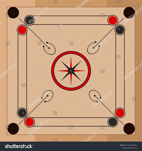 Carrom Board Illustration Vector On White Stock Vector Royalty Free