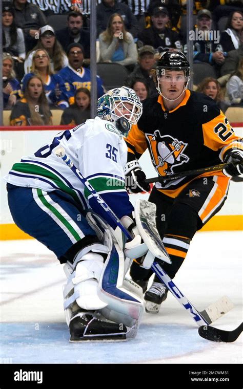 Vancouver Canucks Goaltender Thatcher Demko 35 And Pittsburgh