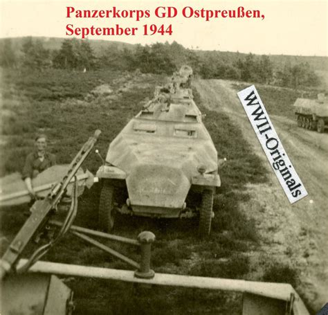 Foto Panzer Korps GD Halbkette Sd Kfz 251 Ostpreußen Sept 44 Fhr Begl