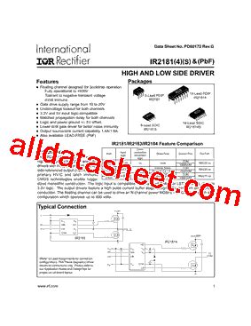 IR21814S 数据表 PDF Infineon Technologies AG