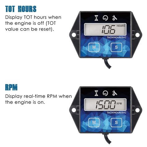 Snapklik Runleader Small Engine Hour Meter Digital Tachometer