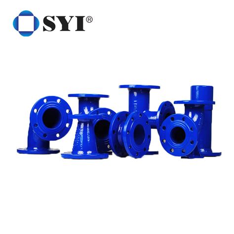 Double Flange Ductile Iron Pipe Fittings Duckfoot Bend With Epoxy Coated Pn10 16 China En545