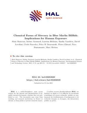 Fillable Online Chemical Forms Of Mercury In Blue Marlin Billfish