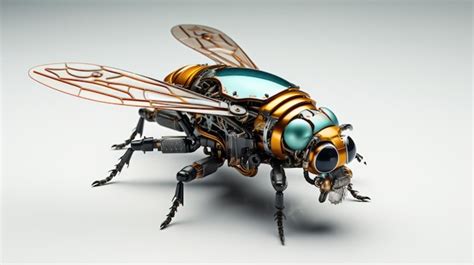 Premium AI Image | A small robot fly on a white background the world of nanotechnology