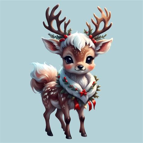 Premium Vector Cute Deer Merry Christmas