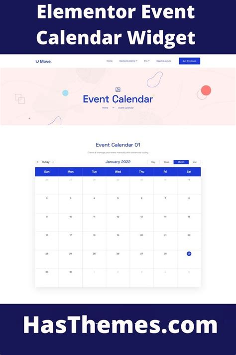 Elementor Event Calendar Widget Calendar Widget Event Calendar Widget