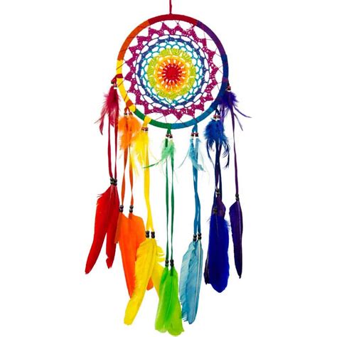 Rainbow Crochet Dream Catcher Inspirit Crystals