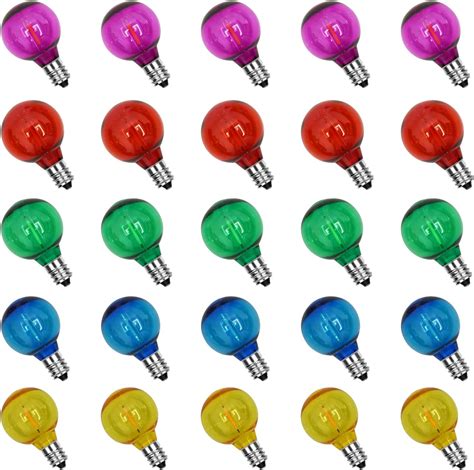 25 Pack C7 Led Replacement Christmas Light Bulbs Faceted Led Light