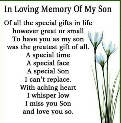 In Loving Memory Of My Son Memories In Loving Memory Grief Loss