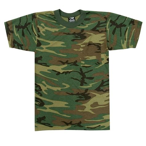 Woodland Camouflage T Shirt With Pocket