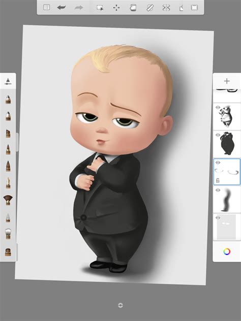 How To Draw The Boss Baby In A Formal Suit Sketchok Easy Drawing Guides