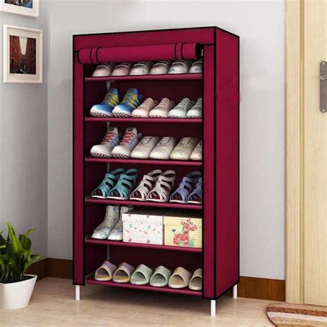 6 Layer Shoe Rack Shelf With Fabric Cover – Sweet Homes