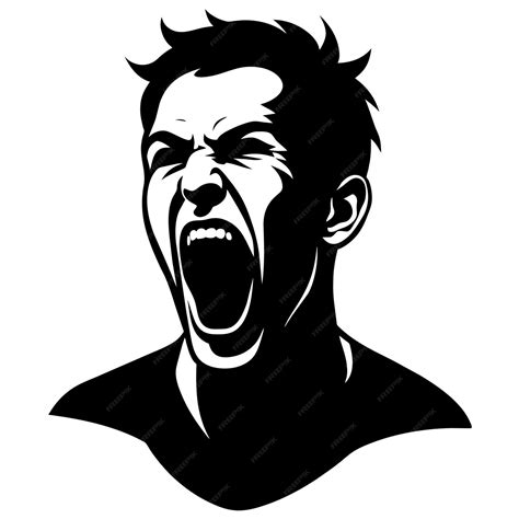 Premium Vector A Angry Man Vector Silhouette 5