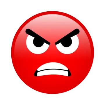 Cute Emoji With Angry Face In Red Color Vector, Cute Emoji, Emoticons ... - Transparent Angry ...