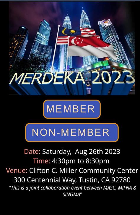 Merdeka and National Day 2023 Celebration: Saturday, Aug 26, 2023 – MIFNA