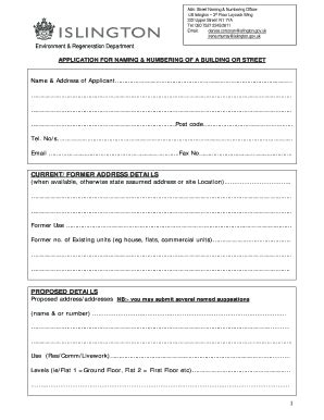 Fillable Online Street Naming And Numbering Application Form