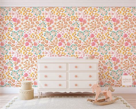 Vintage Ditsy Floral Large Removable Self Adhesive Wallpaper Etsy