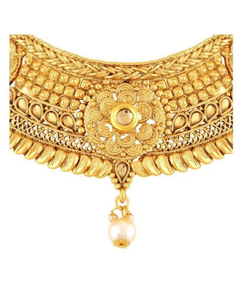 Asmitta Jewellery Zinc Golden Choker Traditional Kt Gold Plated