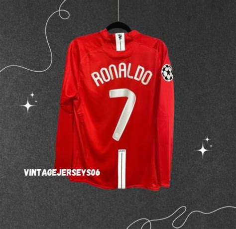 Retro Ronaldo 2008 UCL Final Manchester United Long Sleeve Jersey XL EBay