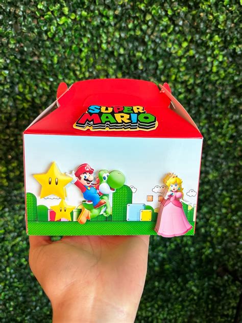 Super Mario Favor Box Mario Bross Goodie Box Super Mario Birthday Super Mario Custom Gable